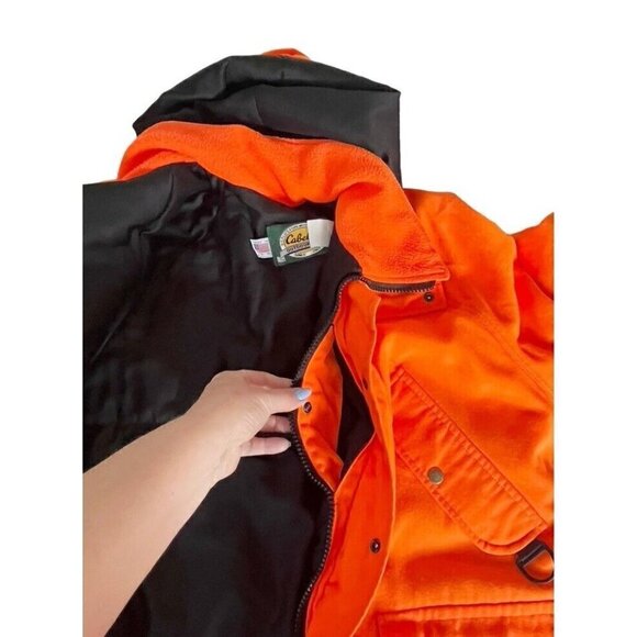 VTG Cabela’s Gore-Tex Blaze Orange Waterproof Jacket Men's Sz Large Made in USA - Picture 10 of 14